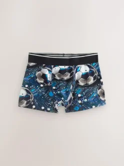Next Boxers 5 Pack (2-16yrs) Blue/Black Football Print New