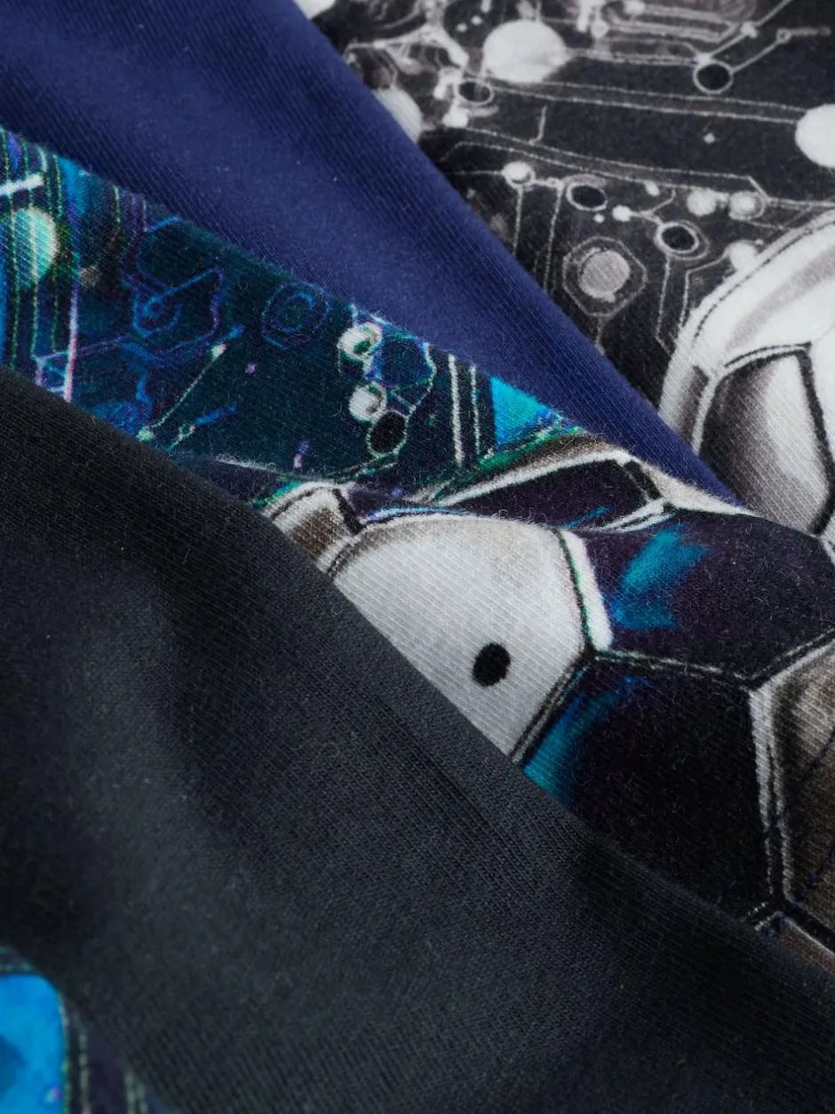 Next Boxers 5 Pack (2-16yrs) Blue/Black Football Print New