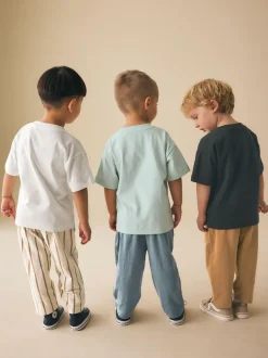 Next Short Sleeve T-Shirts & Joggers Set 3 Pack (3mths-7yrs) Blue/Black/White Vehicles Clearance