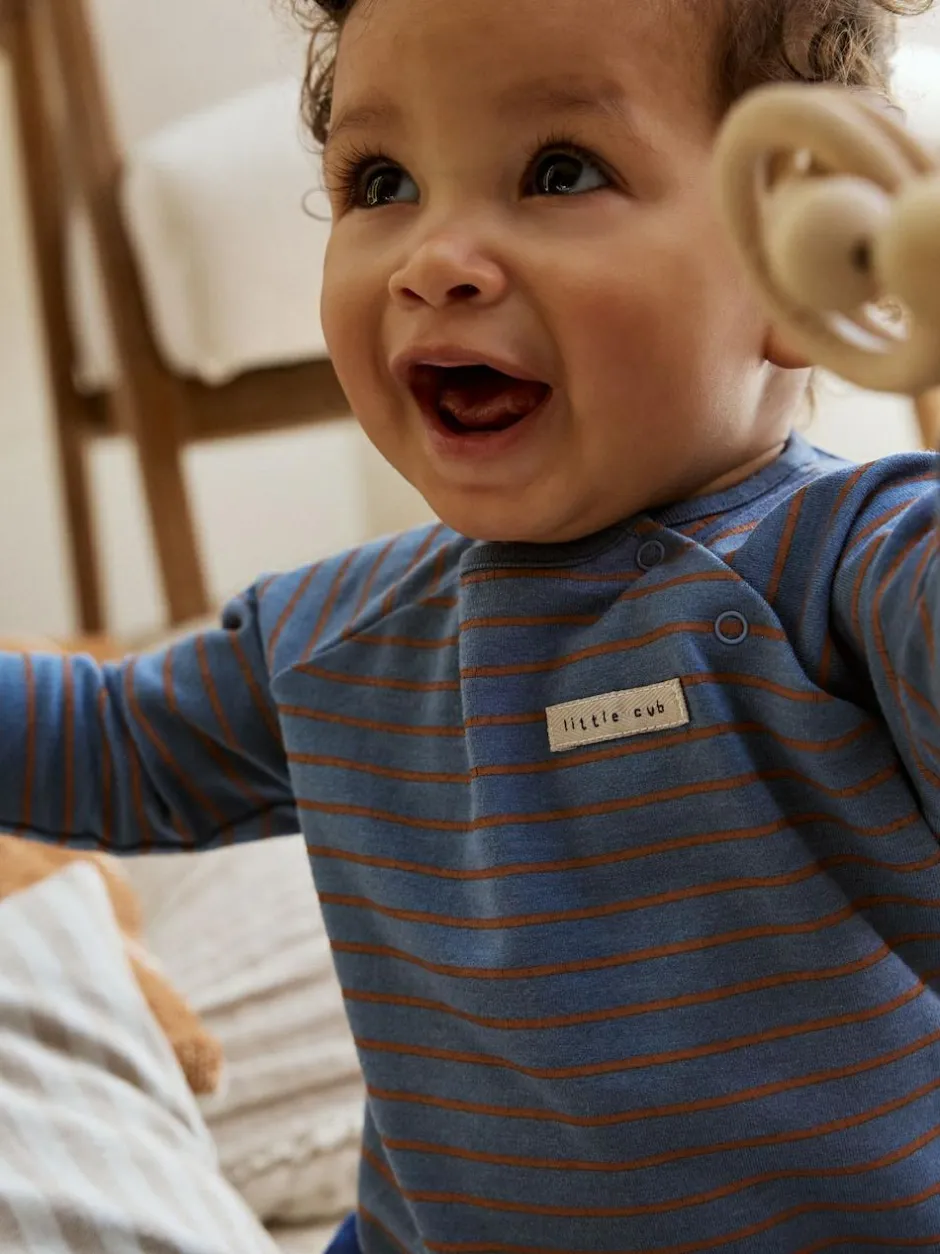 Next Baby Gilet Top and Leggings Set (0mths-2yrs) Blue/Brown Bear Hugs Slogan Borg Outlet