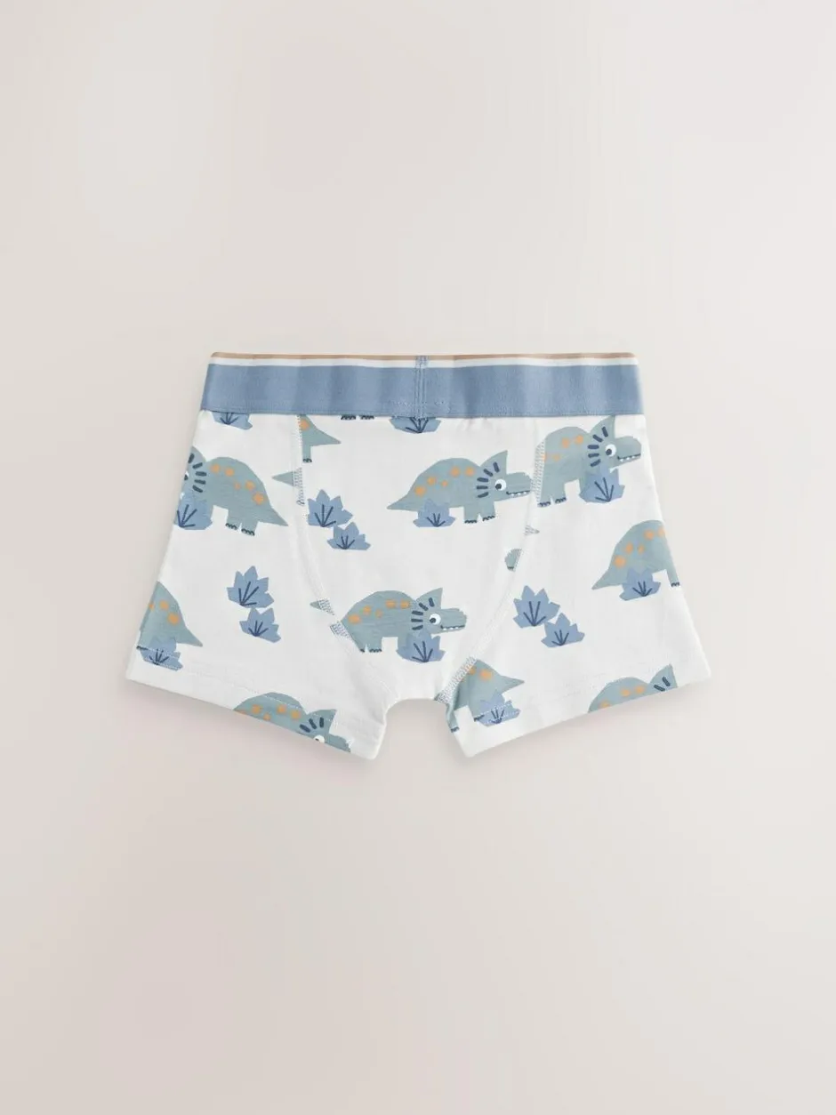 Next Trunks 5 Pack (1.5-12yrs) Blue/Brown Dino New