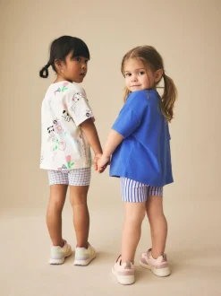 Next Top & Cycle Shorts Set 2 Pack (3mths-7yrs) Blue/Cream Hot