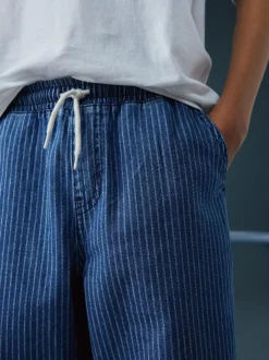 Next Pull on Denim Jeans (3-16yrs) Blue/Ecru Stripe New