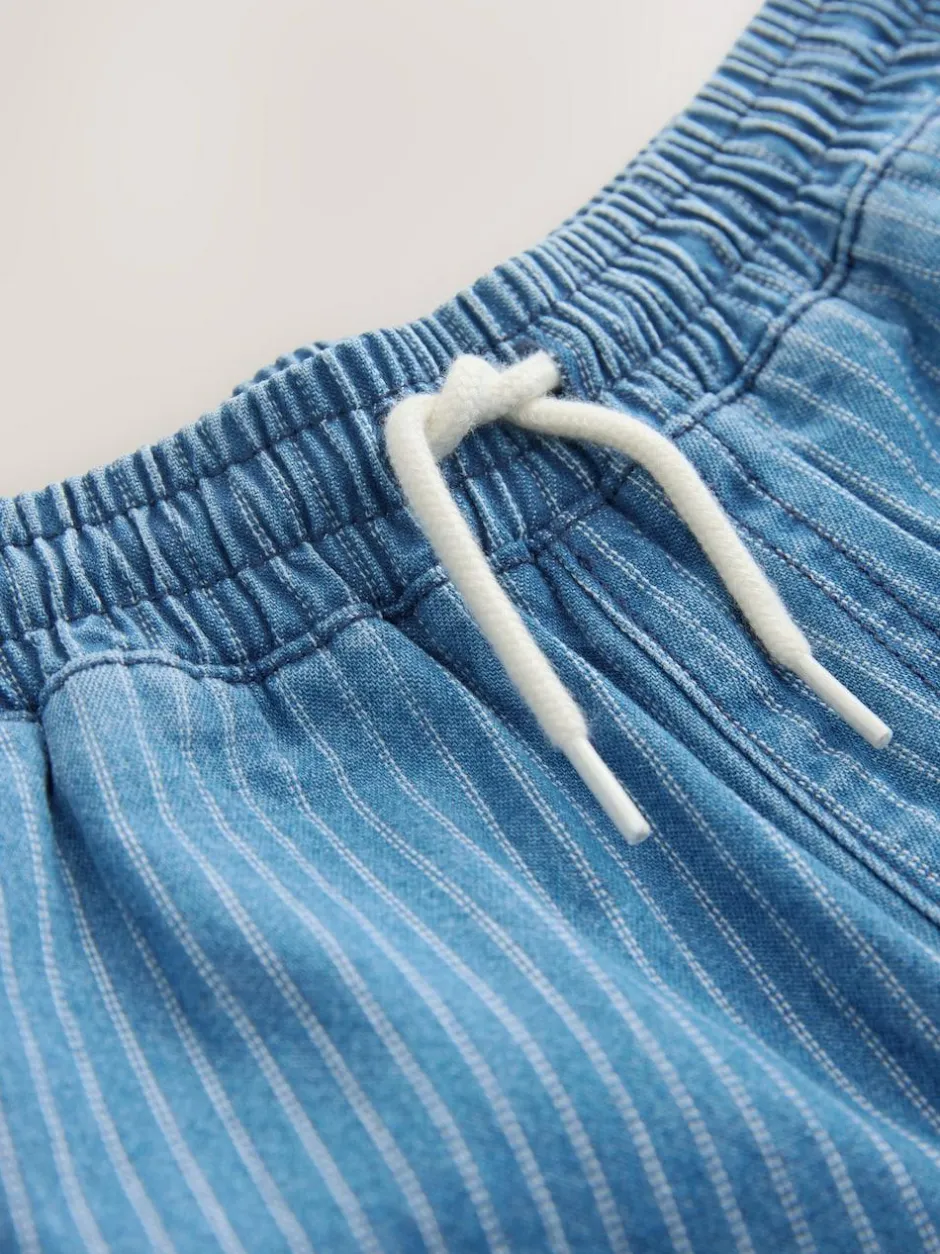 Next Pull on Denim Jeans (3-16yrs) Blue/Ecru Stripe New