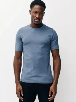 Next Muscle Fit Essential T-Shirts 3 Pack Blue/Ecru White/Green Online
