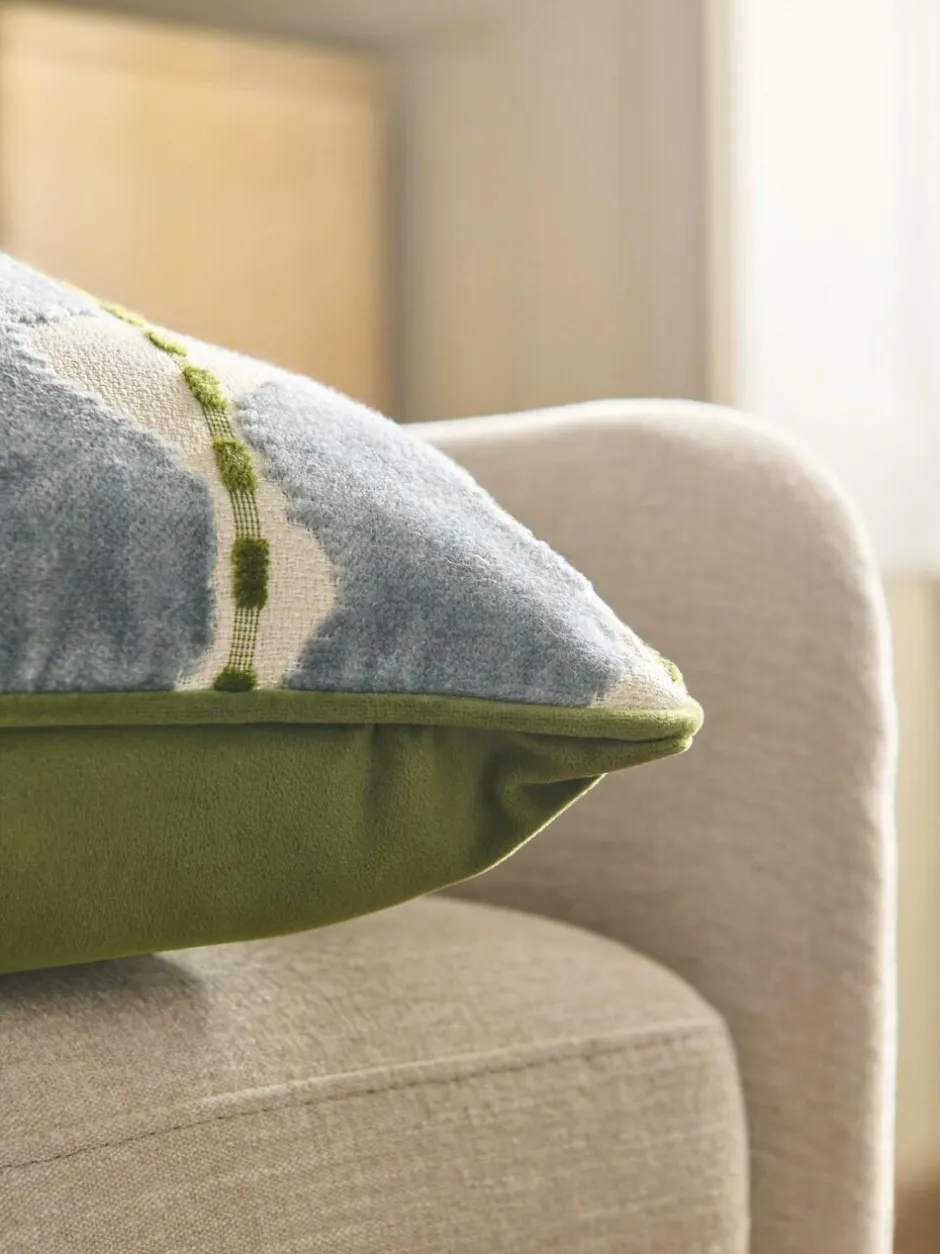 Next Blue/Green 40 x 59cm Cut Velvet Wiggle Cushion Discount