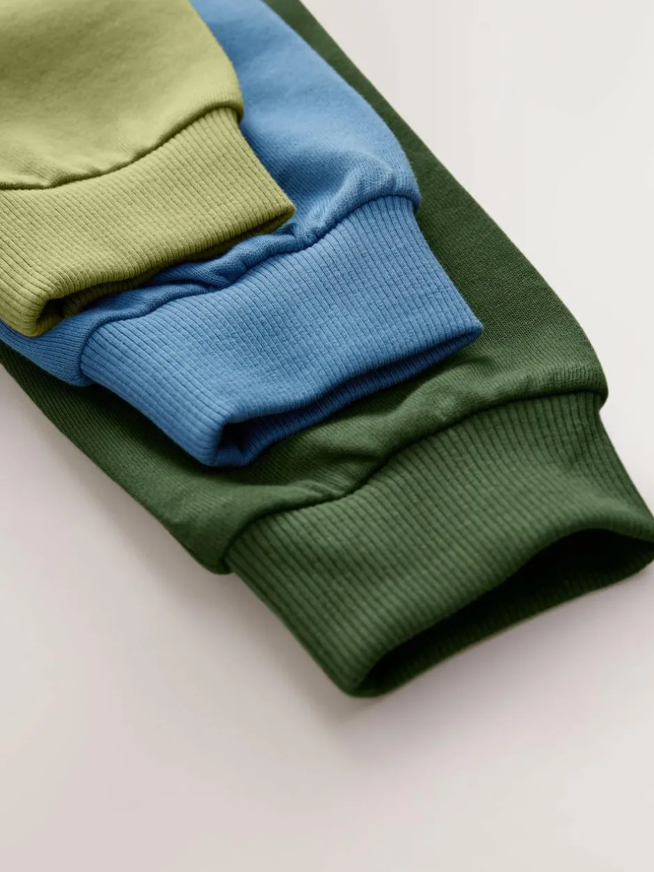 Next Relaxed Fit Long Sleeve Heavyweight T-Shirts 3 Pack (3-16yrs) Blue/Green Graphic Clearance