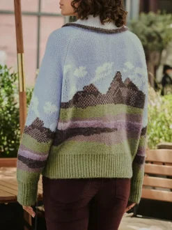 Next Blue/Green Landscape Scene Zip Cardigan Online