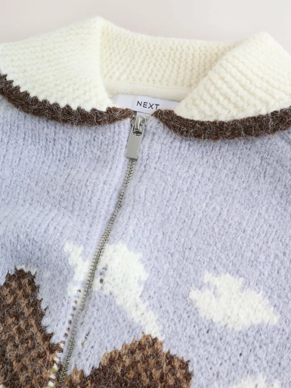 Next Blue/Green Landscape Scene Zip Cardigan Online