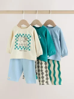 Next Baby Top & Leggings 6 Piece Set (0mths-3yrs) Blue/Green Milk Club New
