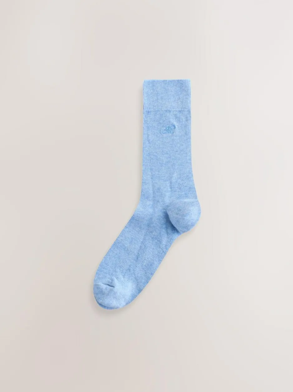 Next 5 Pack Embroidered Lasting Fresh Socks Blue/Green/Grey