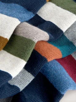 Next Heavyweight Socks 4 Pack Blue/Green/Orange Rugby Stripe Online