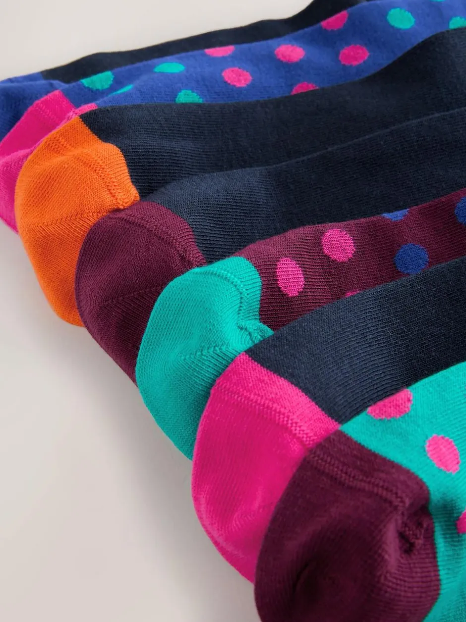 Next Blue/Green/Orange Spot 7 Pack Mens Cotton Rich Socks Online