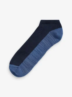 Next 5 Pack Cushioned Trainers Socks Blue/Grey Hot