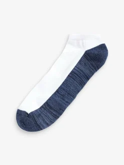 Next 5 Pack Cushioned Trainers Socks Blue/Grey Hot