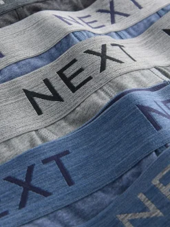 Next Blue/Grey Marl 10 pack Cotton Rich Blend Hipsters Boxers Clearance