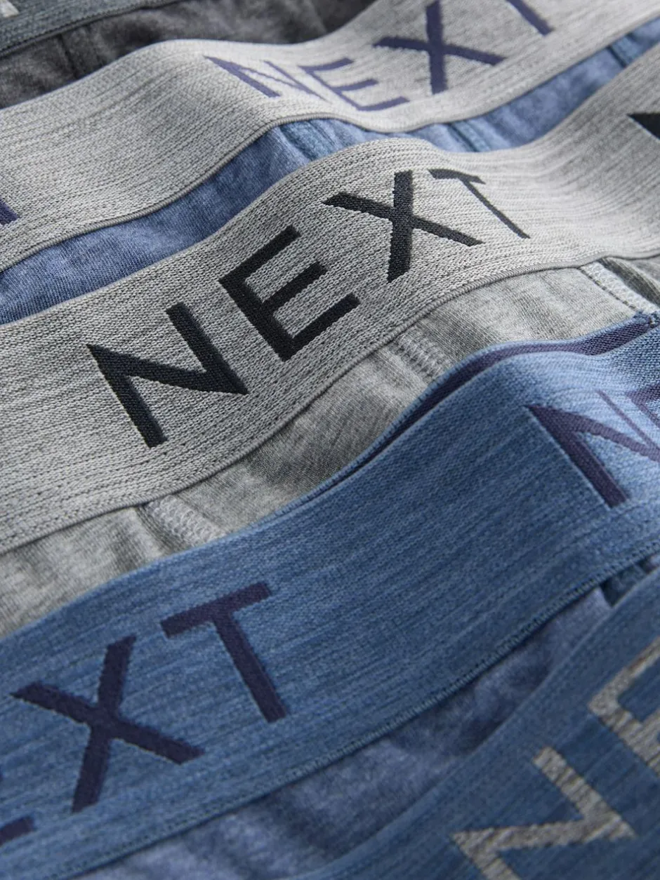 Next Blue/Grey Marl 10 pack Cotton Rich Blend Hipsters Boxers Clearance