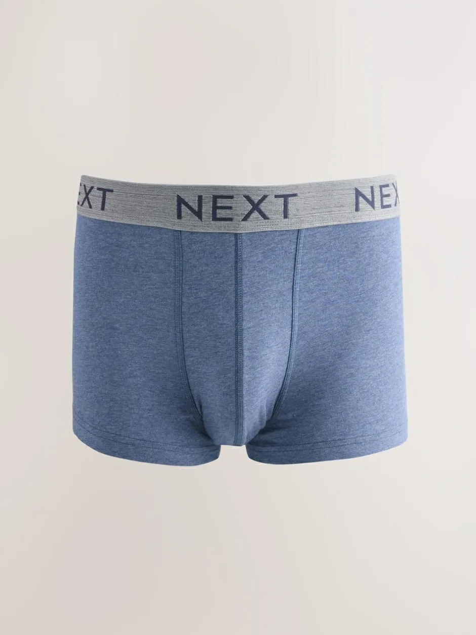 Next Blue/Grey Marl 10 pack Cotton Rich Blend Hipsters Boxers Clearance