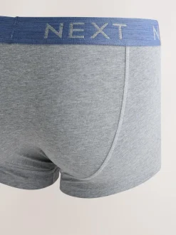 Next Blue/Grey Marl 10 pack Cotton Rich Blend Hipsters Boxers Clearance