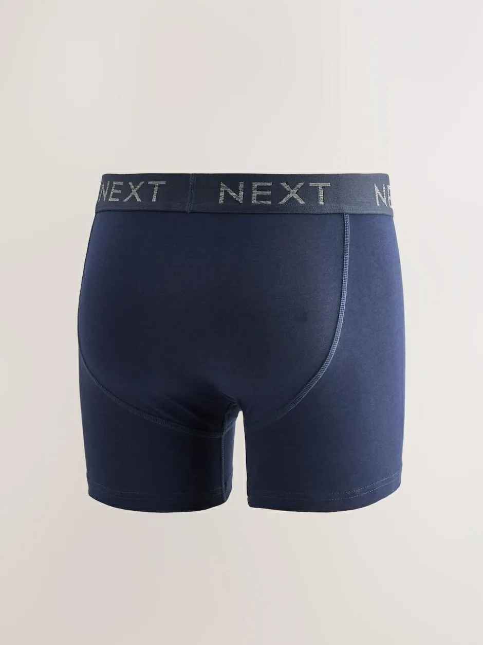 Next Blue/Grey/Black 5 Pack A-Front Cotton Rich Boxers