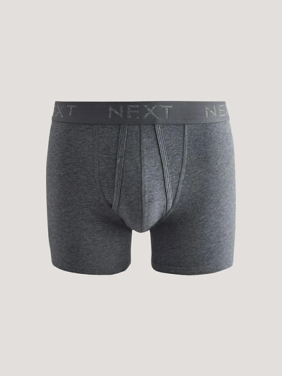 Next Blue/Grey/Black 5 Pack A-Front Cotton Rich Boxers