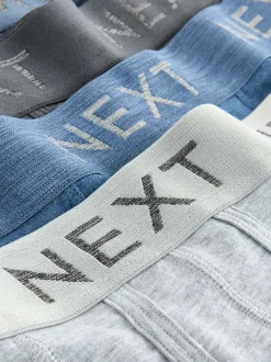 Next Blue/Grey/Black 5 Pack A-Front Cotton Rich Boxers