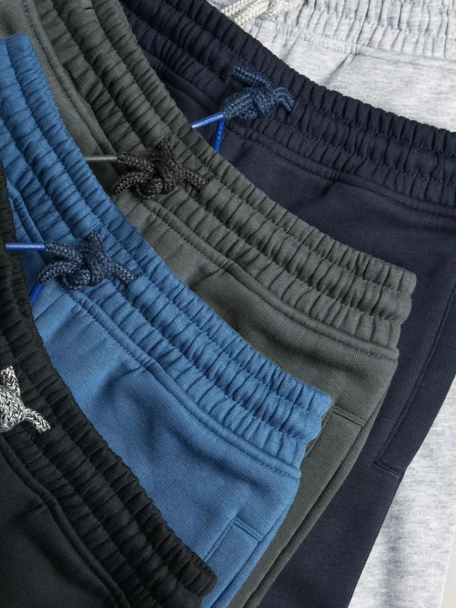 Next Slim Fit Basic Joggers 5 Pack (3-16yrs) Blue/Grey/Black Outlet