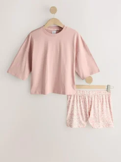 Next Blue/Grey/Pink Floral Short Set Pyjamas 3 Pack Clearance