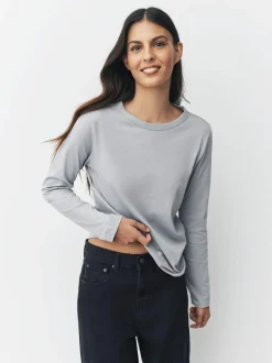 Next Long Sleeve Crew Neck T-Shirts 5 Pack Blue/Navy/Cream/Grey New