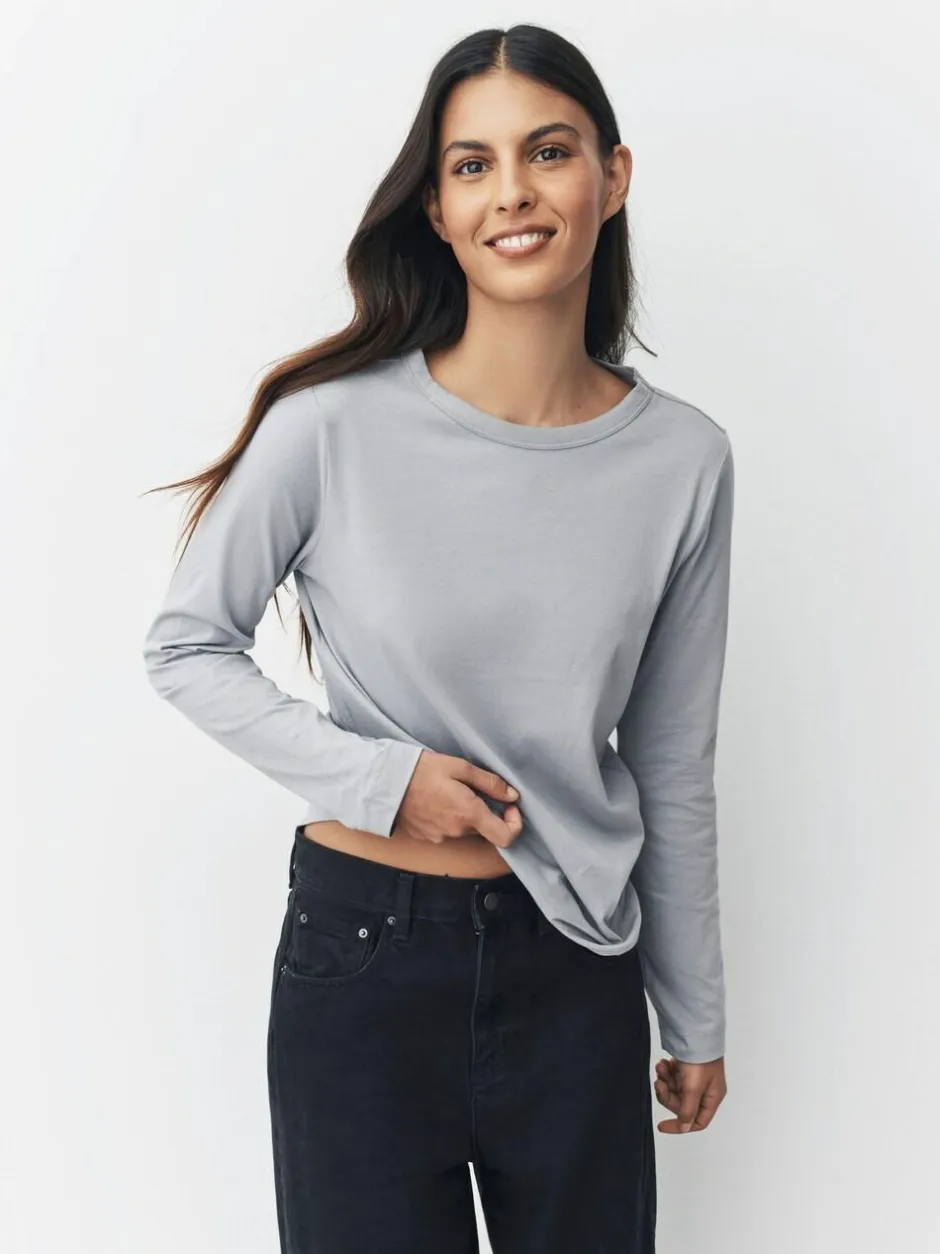 Next Long Sleeve Crew Neck T-Shirts 5 Pack Blue/Navy/Cream/Grey New