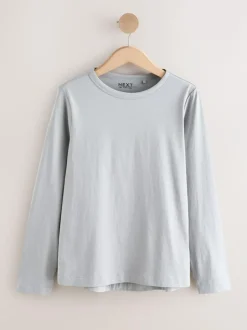 Next Long Sleeve Crew Neck T-Shirts 5 Pack Blue/Navy/Cream/Grey New