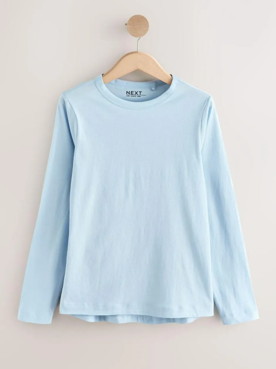 Next Long Sleeve Crew Neck T-Shirts 5 Pack Blue/Navy/Cream/Grey New