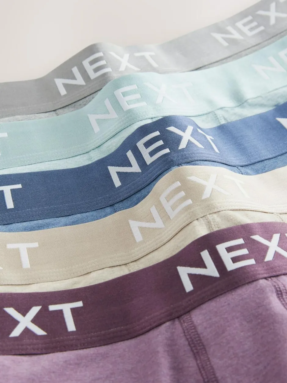 Next Hipster Trunks 5 Pack Blue/Neutral New