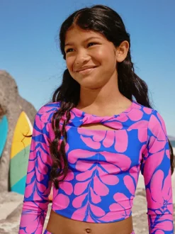 Next Blue/Pink Floral Print Long Sleeved Bikini (3-16yrs) Hot