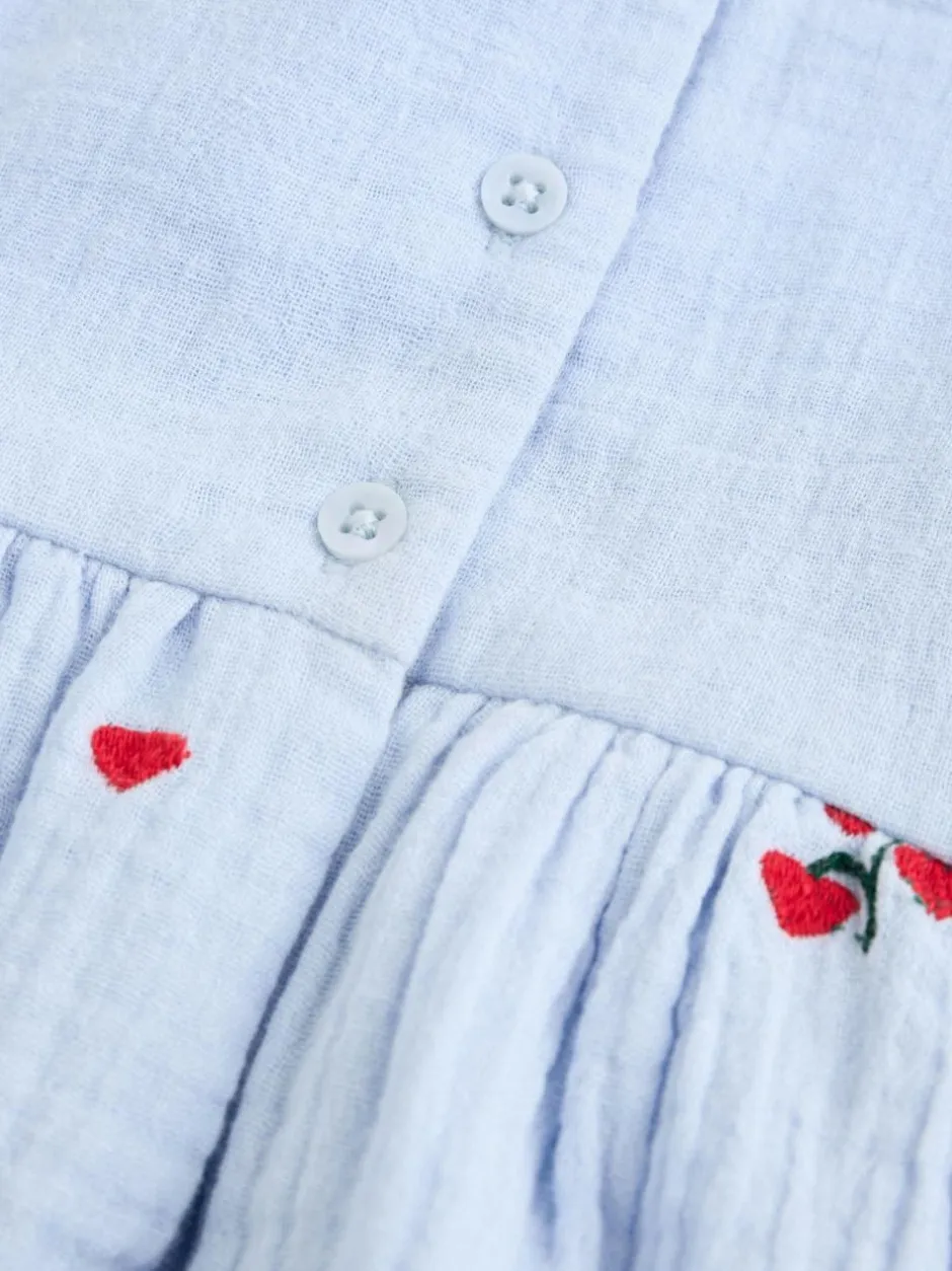 Next Blue/Red Baby Long Sleeve Embroidered Dress (0mths-2yrs)