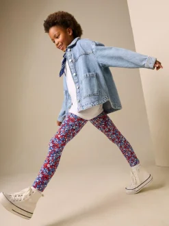 Next Blue/Red Floral Leggings (3-16yrs) Clearance
