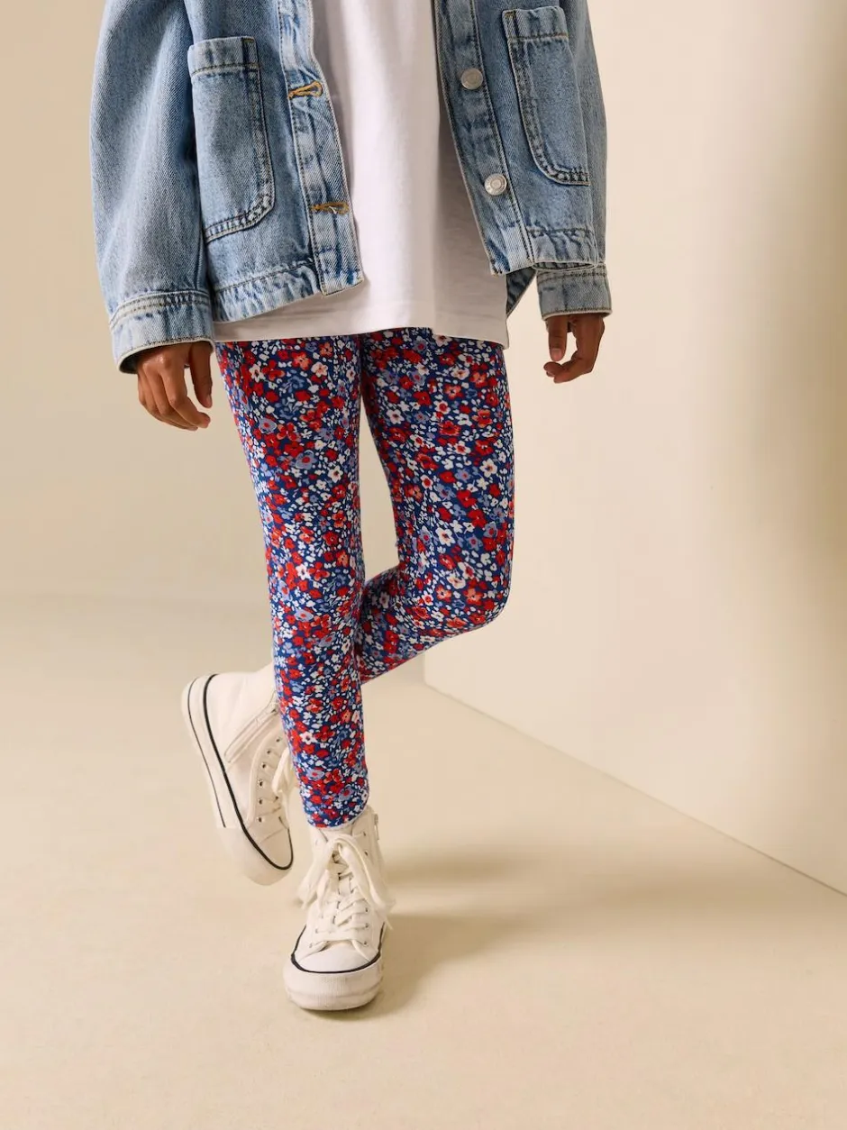 Next Blue/Red Floral Leggings (3-16yrs) Clearance