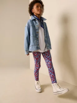 Next Blue/Red Floral Leggings (3-16yrs) Clearance