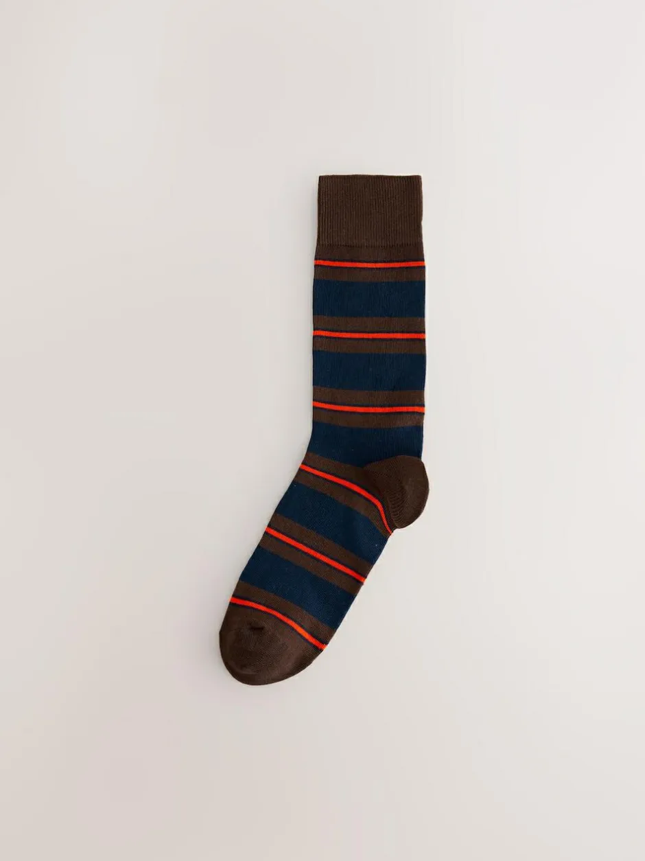 Next Blue/Red/Brown Striped Pattern Socks 8 Pack Online