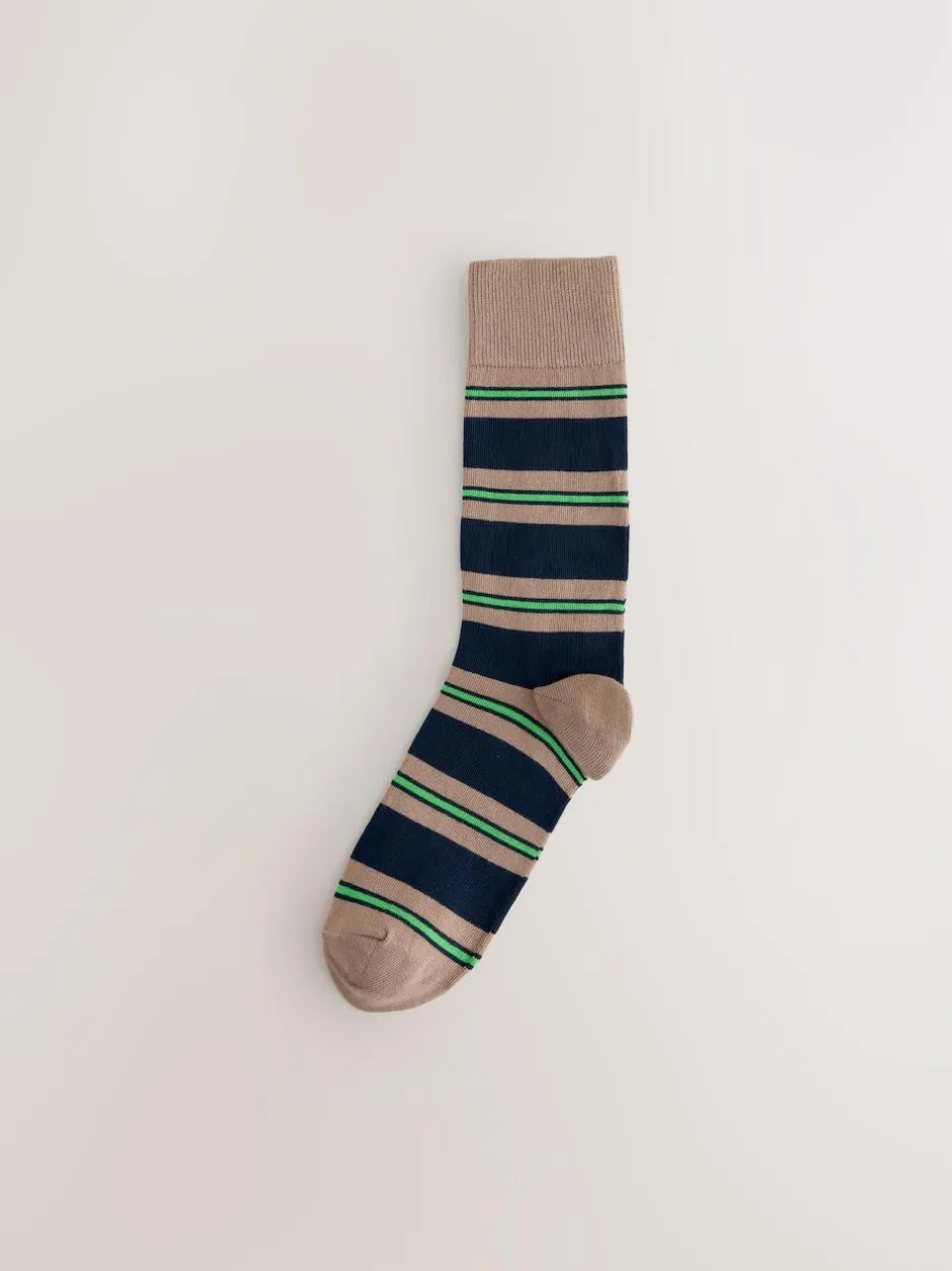 Next Blue/Red/Brown Striped Pattern Socks 8 Pack Online
