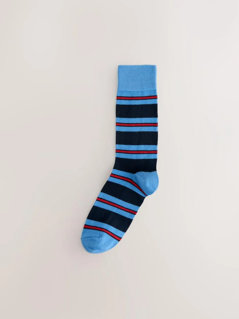 Next Blue/Red/Brown Striped Pattern Socks 8 Pack Online