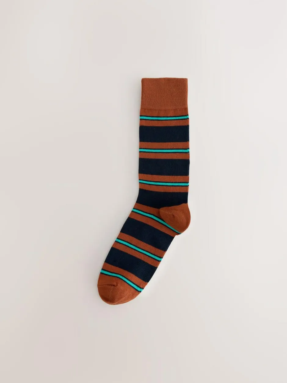 Next Blue/Red/Brown Striped Pattern Socks 8 Pack Online