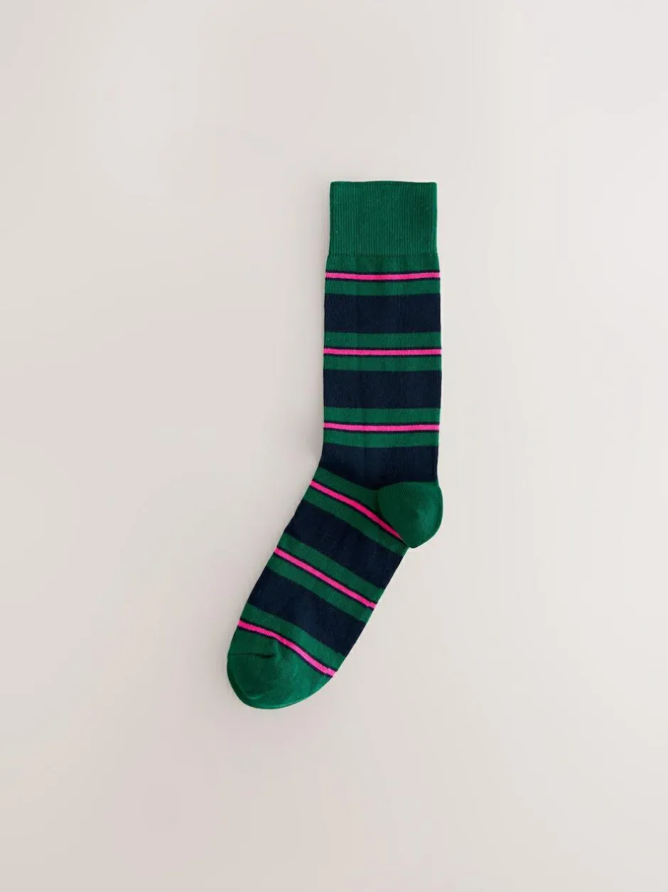 Next Blue/Red/Brown Striped Pattern Socks 8 Pack Online