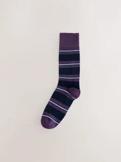 Next Blue/Red/Brown Striped Pattern Socks 8 Pack Online