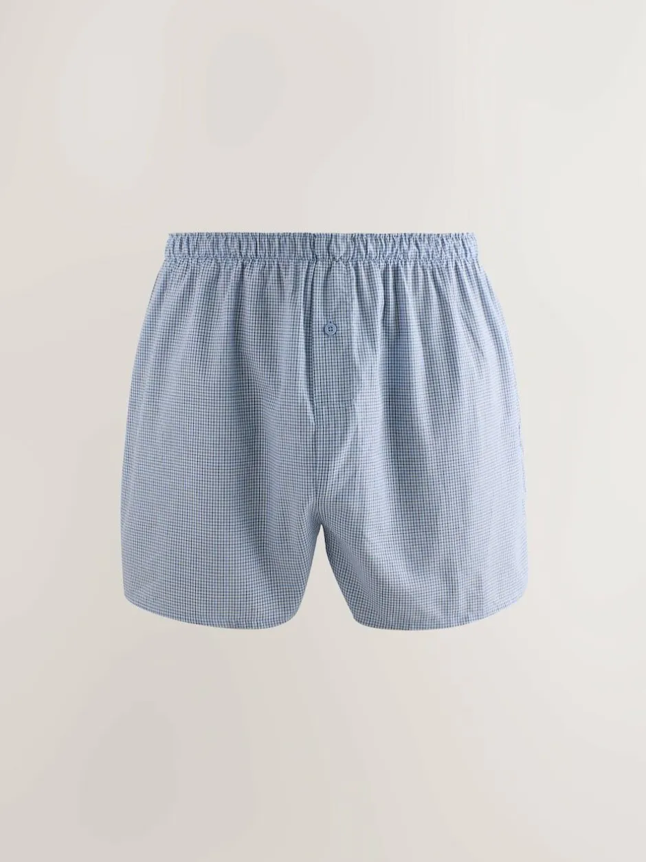 Next Blues Mixed Pattern 4 pack Woven Pure Boxers