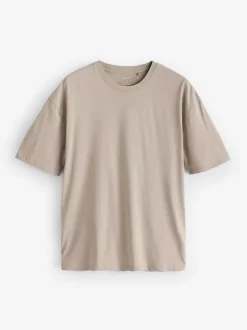 Next Essential Cotton T-Shirts Relaxed Fit 5 Pack Blues/Green/Purple/Neutral New