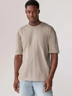 Next Essential Cotton T-Shirts Relaxed Fit 5 Pack Blues/Green/Purple/Neutral New