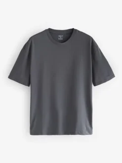 Next Essential Cotton T-Shirts Relaxed Fit 5 Pack Blues/Green/Purple/Neutral New
