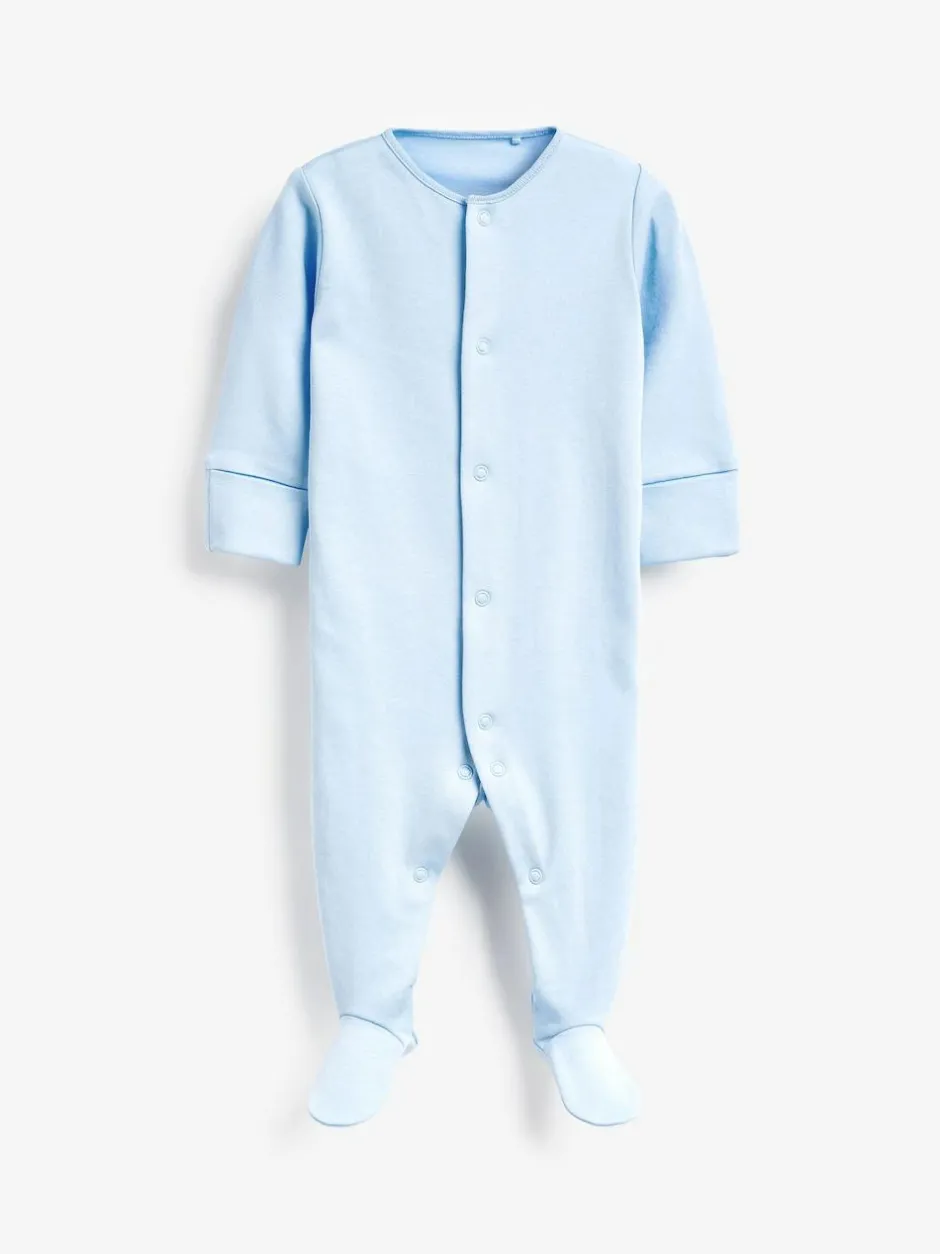 Next Blue/White 5 Pack Baby Sleepsuits (0-2yrs) Online