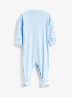 Next Blue/White 5 Pack Baby Sleepsuits (0-2yrs) Online